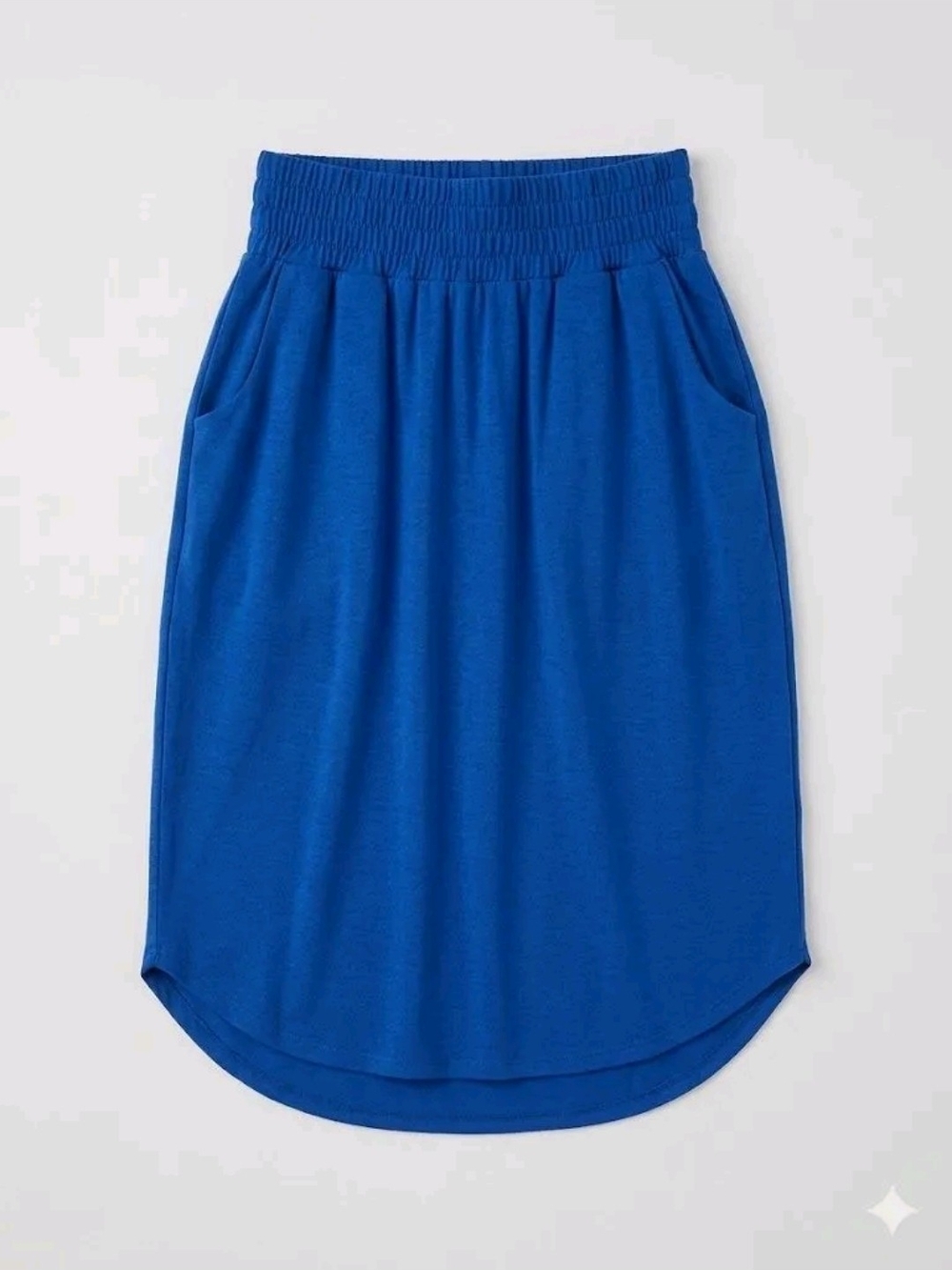 Zenana Outfitters Cobalt Elastic-Waist Midi Skirt